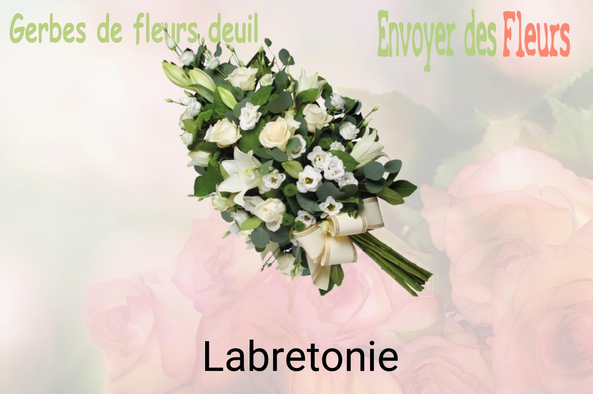Gerbe de fleurs de deuil livrée à Labretonie